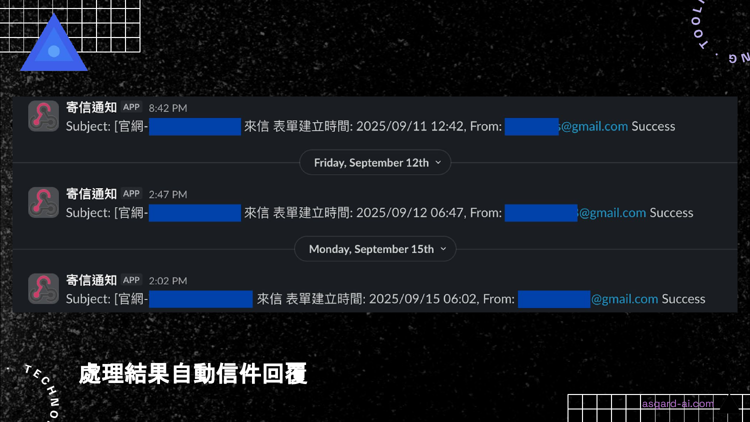 處理結果自動寄 Email